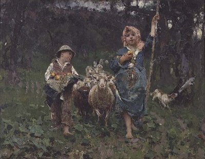 Küçük Çobanlar by Francesco Paolo Michetti