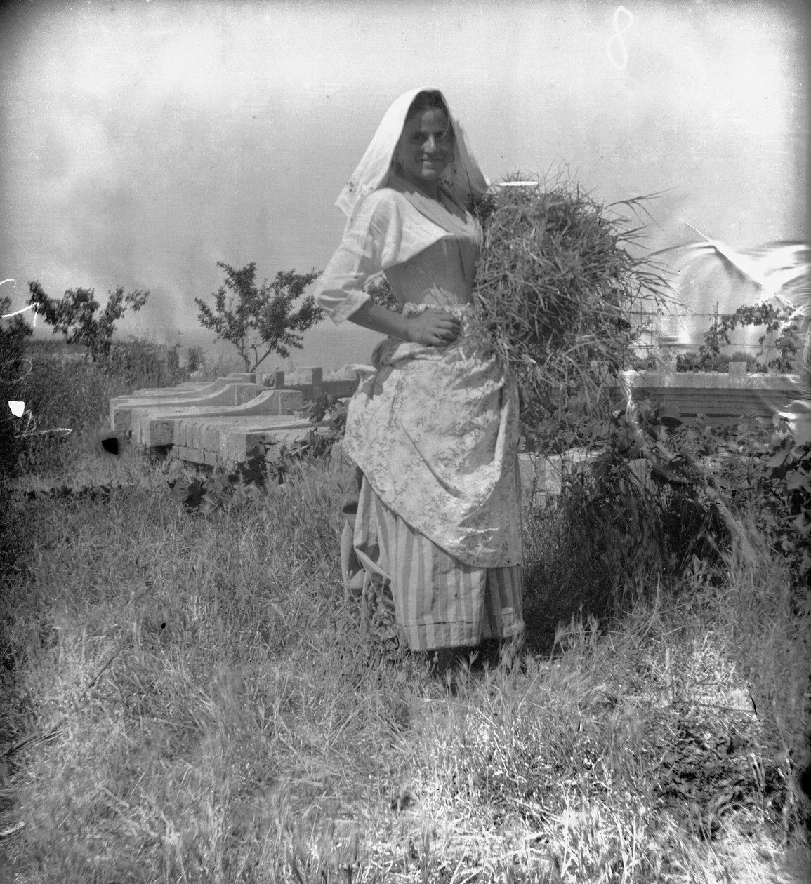 Köylü portresi, Abruzzo, İtalya, c.1900 (b/w fotoğraf) by Francesco Paolo Michetti