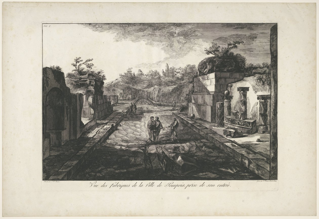 Pompeii Gezicht op kalıntıları Girişinden alınan Pompeia Şehri fabrikalarının görünümü (nesne üzerindeki başlık) by Francesco Piranesi