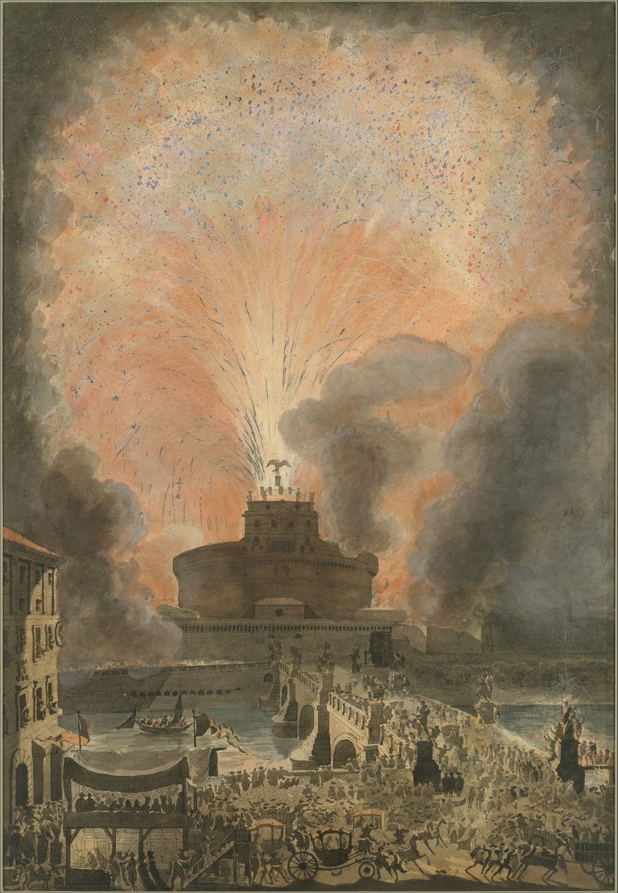 Girandola, Castel Sant'Angelo'da, 18. yüzyılın sonlarında ve 19. yüzyılın başlarında by Francesco Piranesi