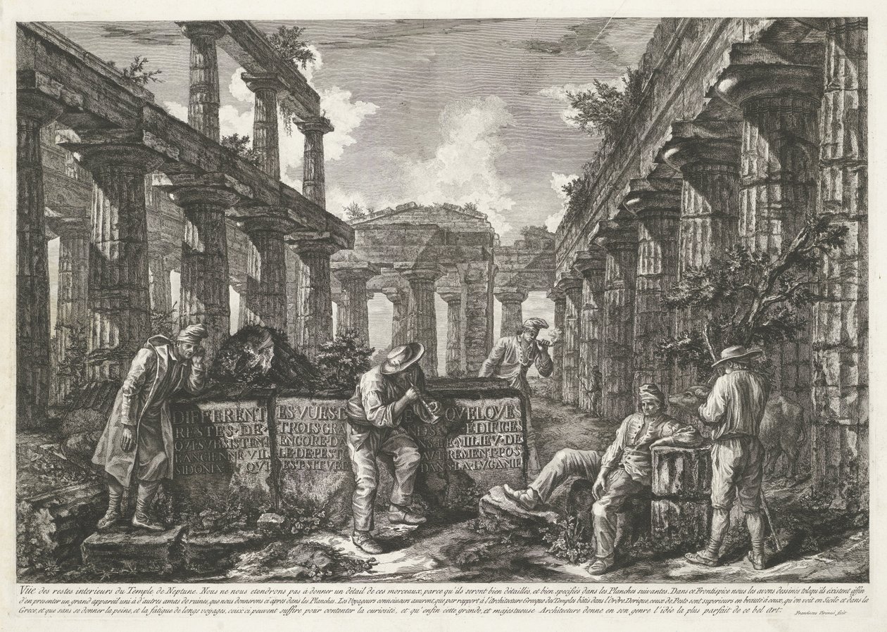 Bloklar üzerinde başlık ile Paestum