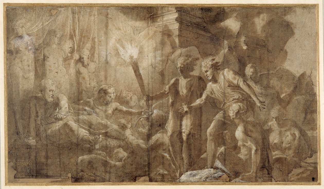 Herkül Omphale#39;nin yanında yatıyor by Francesco Primaticcio