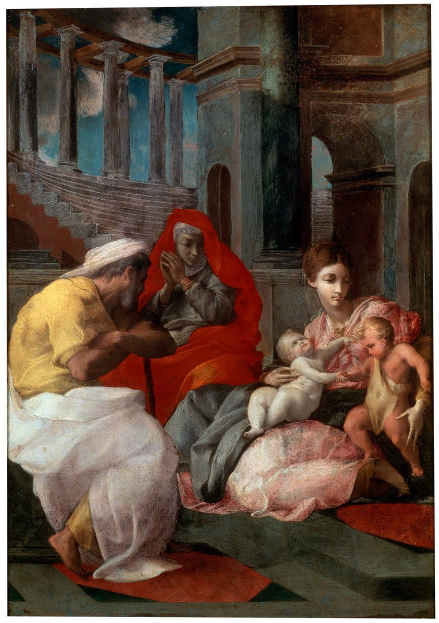 Vaftizci Yahya ve Aziz Elizabeth ile Kutsal Aile, 1541 by Francesco Primaticcio