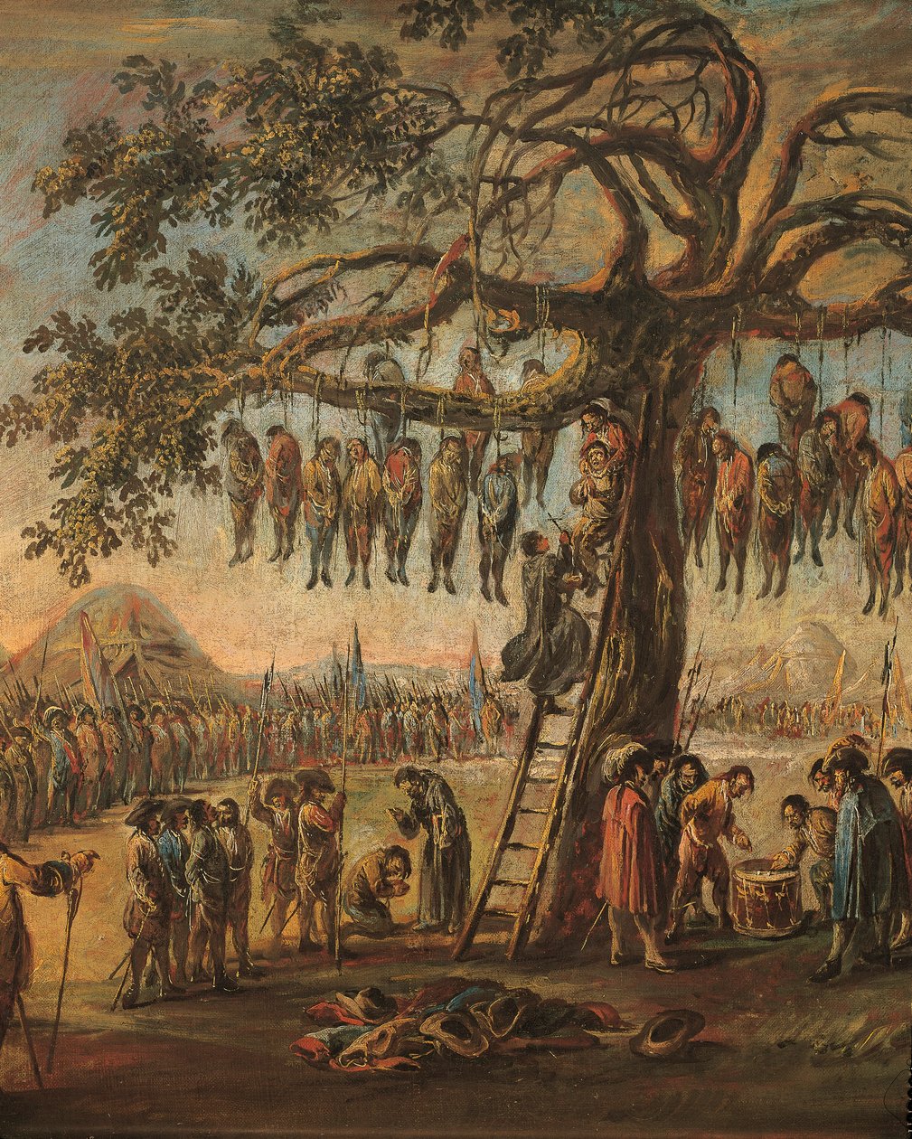Francesco Simonini'nin "Savaşın Sefaletleri: Asılan Adamlar", detay by Francesco Simonini