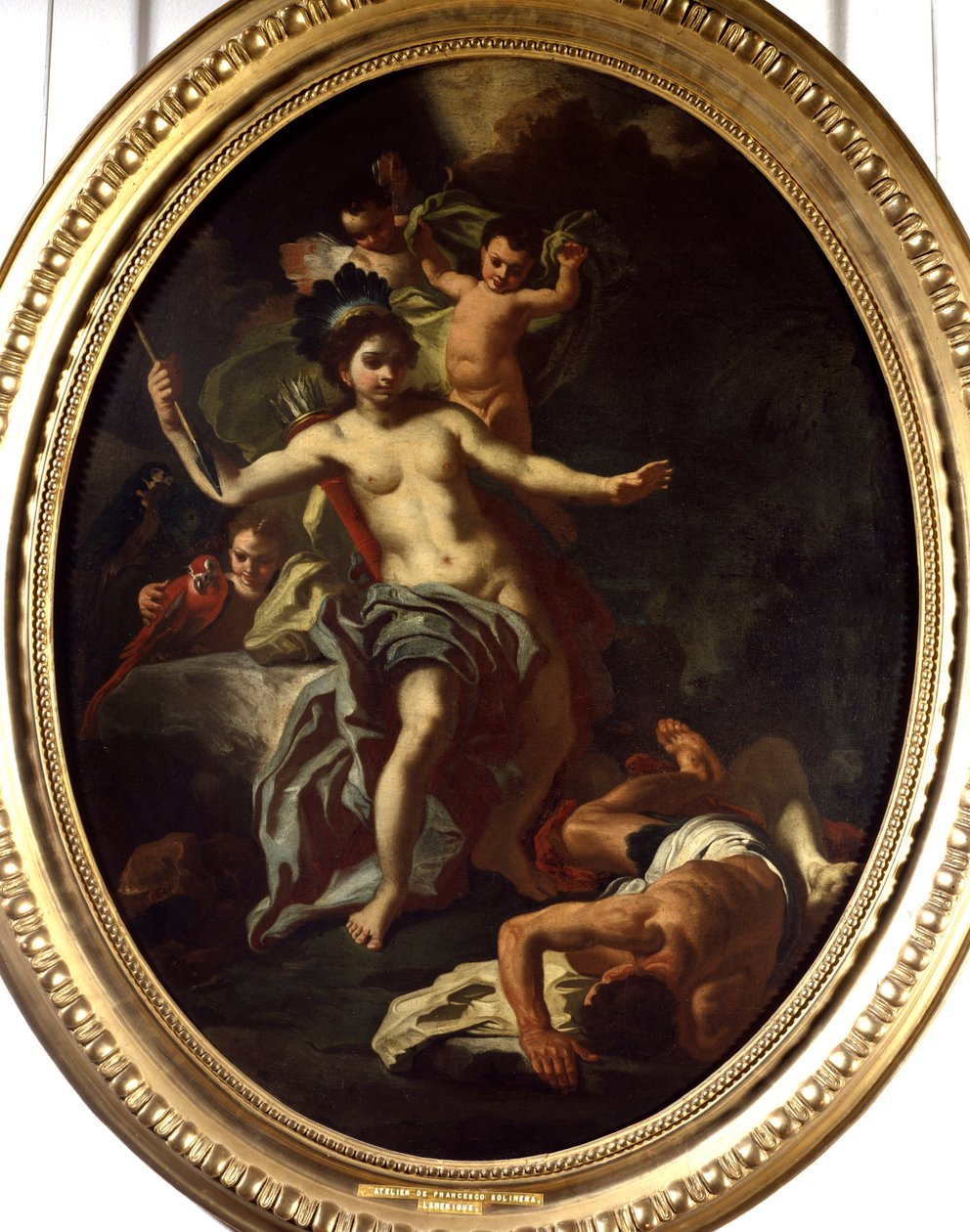 Amerika Alegorisi Francesco Solimena (1657-1747) (ek.ital.) 1738 La Rochelle, Yeni Dünya Müzesi tarafından atölye resmi. by Francesco Solimena
