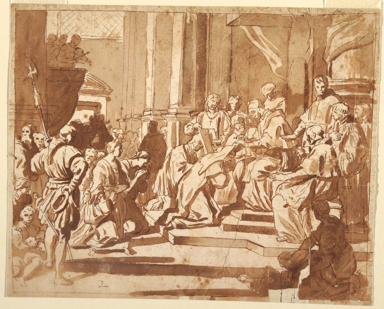 Clement XI, Yeğenini Rahibe Olarak Veriyor by Francesco Solimena