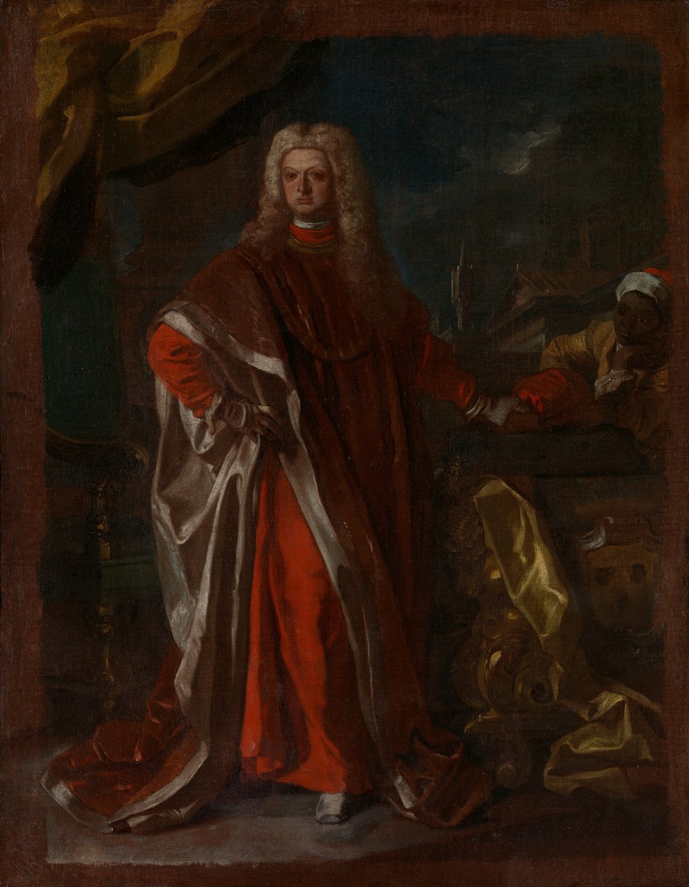 Diego Pignatelli dAragona 1687-1750 ve Köleleştirilmiş bir Afrikalı Hizmetçi, muhtemelen 1731 veya 1732. by Francesco Solimena