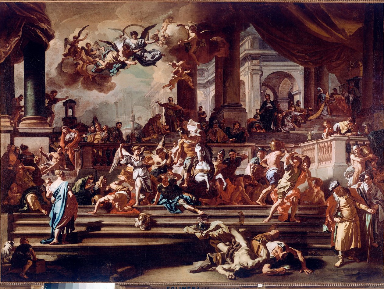 Heliodore (Heliodoros) Meleklerin Tapınağını Avlaması Francesco Solimena dit l