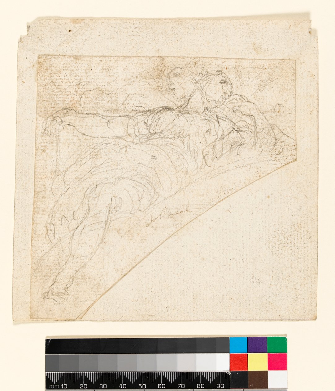 Recto: Bir spandrel içinde bir kadın figürü için çalışma. Verso: Kağıdın arkasına çizim, 1747