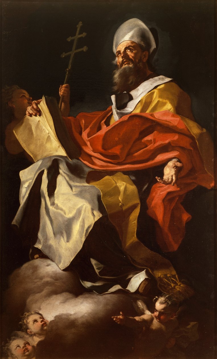 Aziz Athanasius tarafından, Francesco Solimena (1657-1747), Santa Maria Assunta Katedrali, Napoli by Francesco Solimena