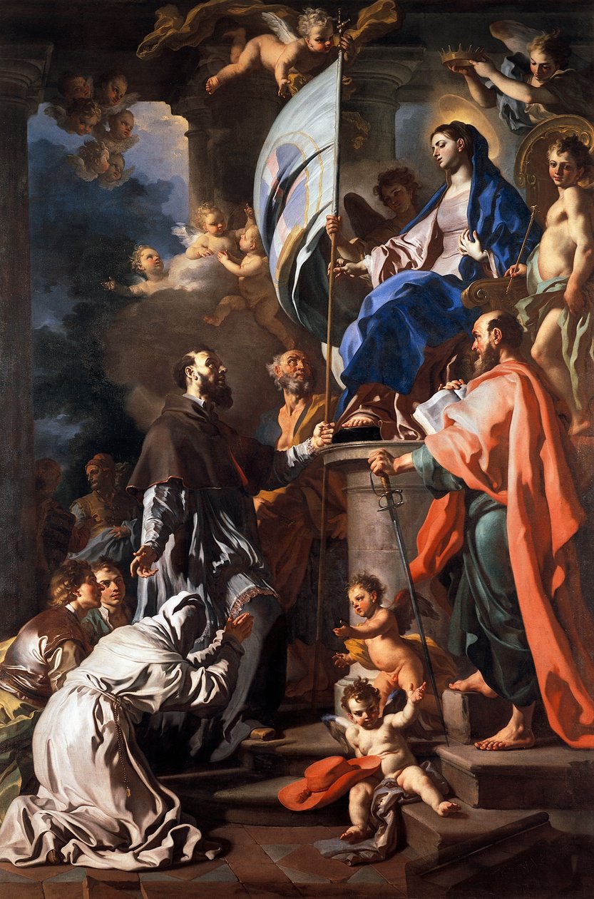 St Bonaventure, Francesco Solimena (1657-1747), San Paolo Katedrali, Aversa, Campania, İtalya tarafından Madonna