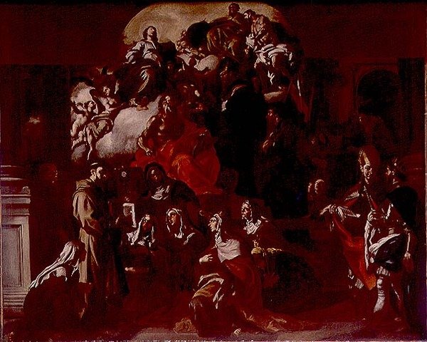 Madonna ve Azizlerle Kutsal Üçlü, c.1705 (tuval üzerine yağlı boya) by Francesco Solimena