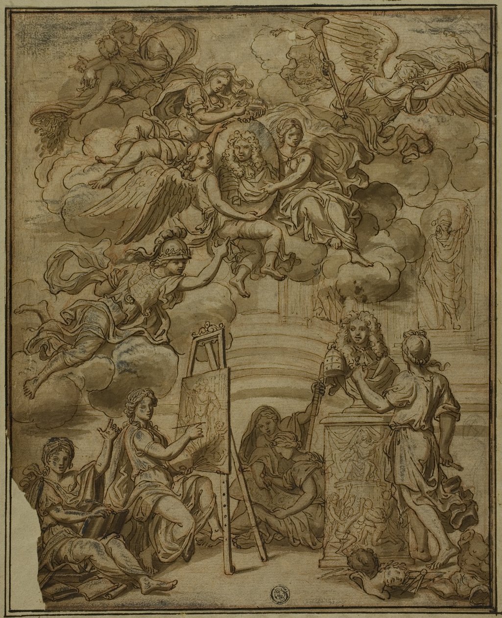Napoli Valisinin Portresi ile Başlık Sayfası by Francesco Solimena