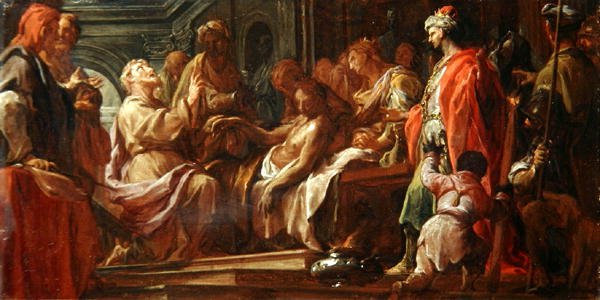 Etiyopya Kralının Oğlunu Canlandıran Aziz Matta Çalışması (tuval üzerine yağlı boya) by Francesco Trevisani