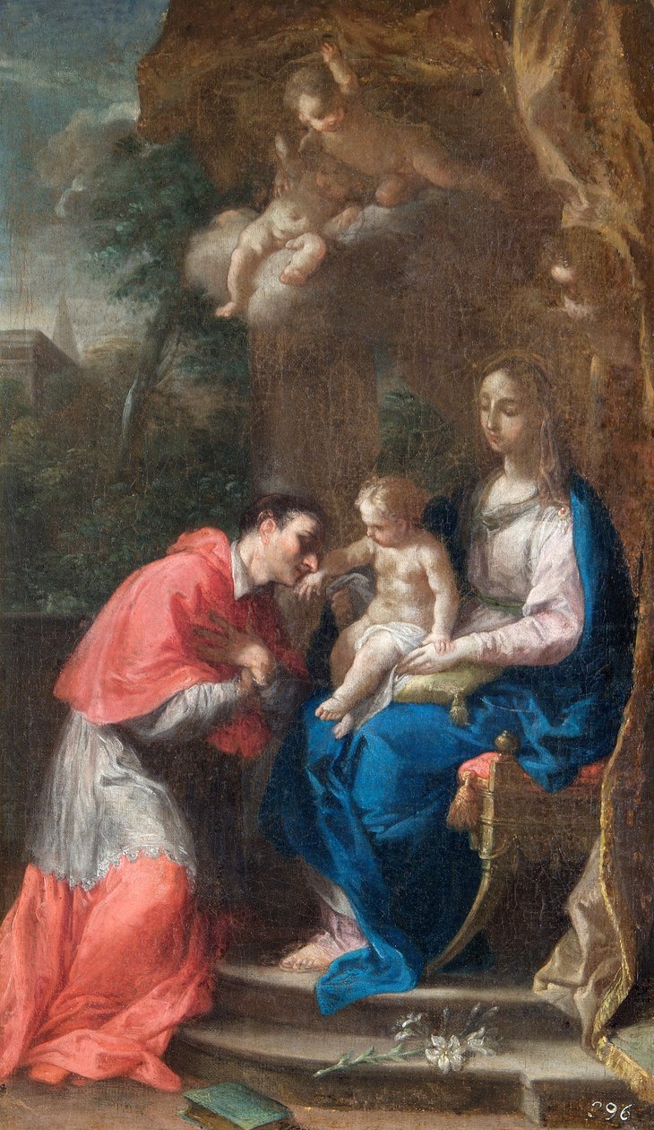 Aziz Carlo Borromeo ile Bakire ve Çocuk, 17. yüzyılın sonları (tuval üzerine yağlıboya) by Francesco Trevisani