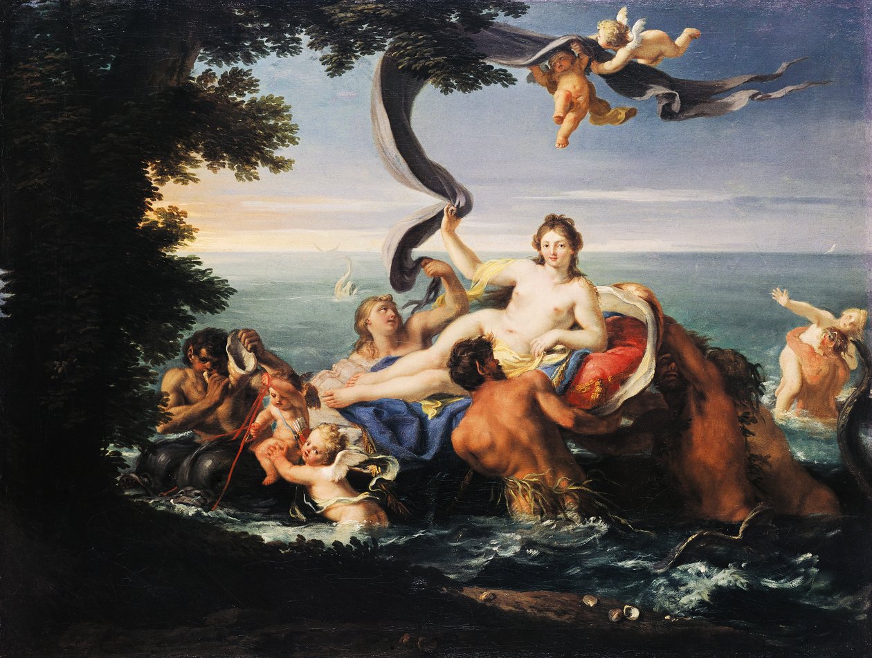 Galatea'nın Zaferi, Francesco Trevisani (1656-1746), tuval üzerine yağlı boya. by Francesco Trevisani