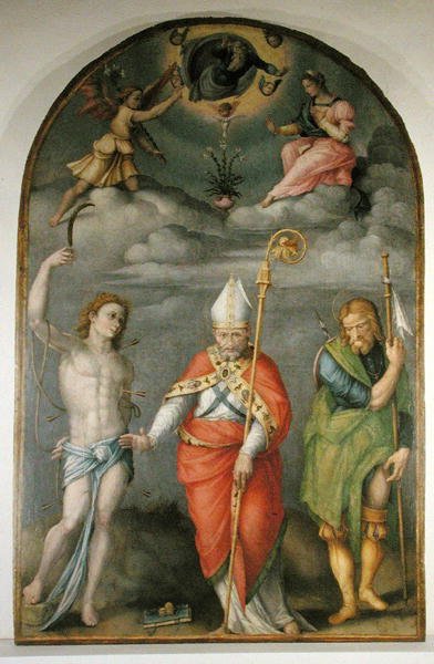 Azizlerle Müjde (tuval üzerine yağlı boya) by Francesco Ubertini Verdi Bachiacca