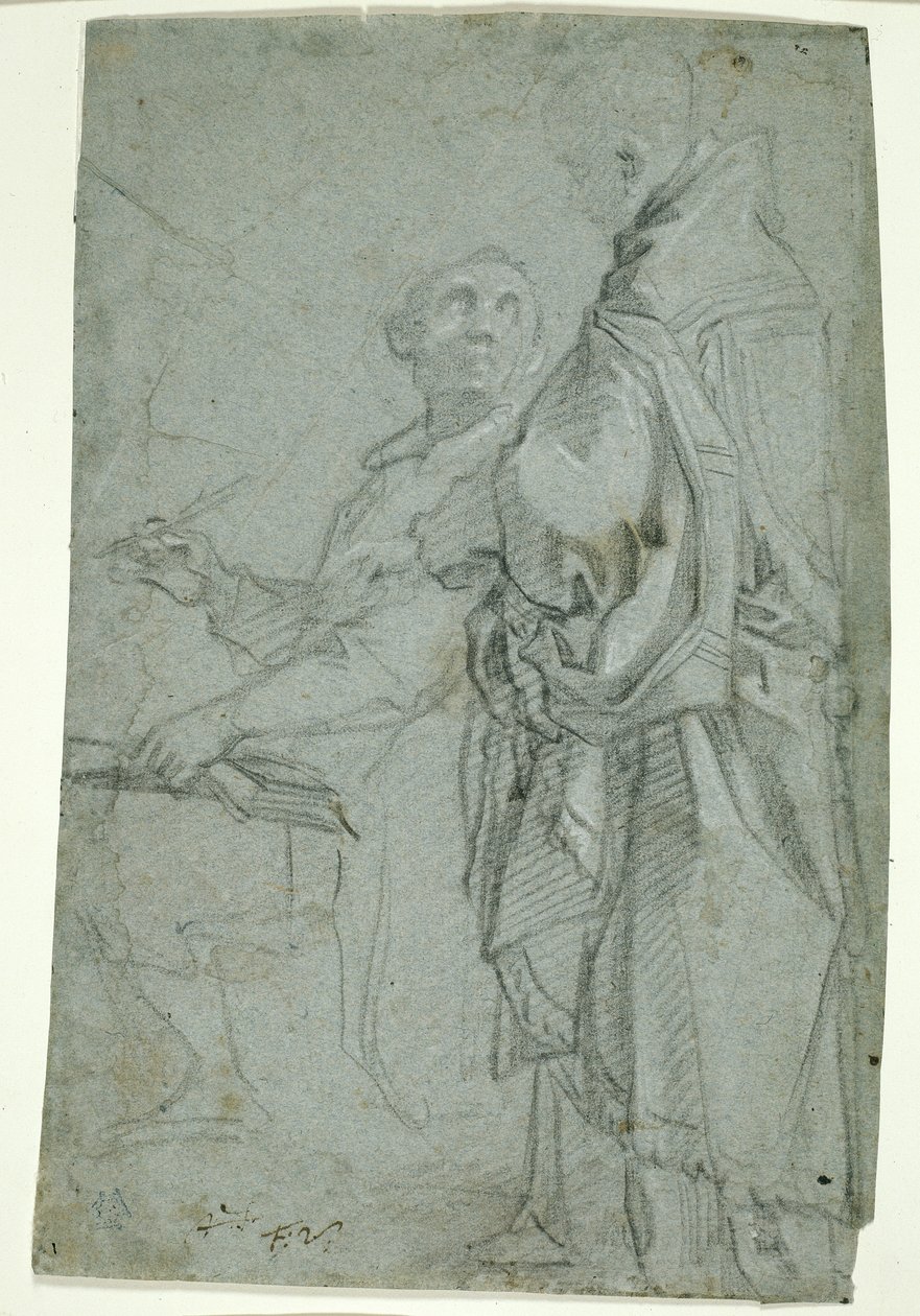 İki Din Adamı: Kutsal Ayin Üzerine Tartışma Çalışması, 1606-10 by Francesco Vanni