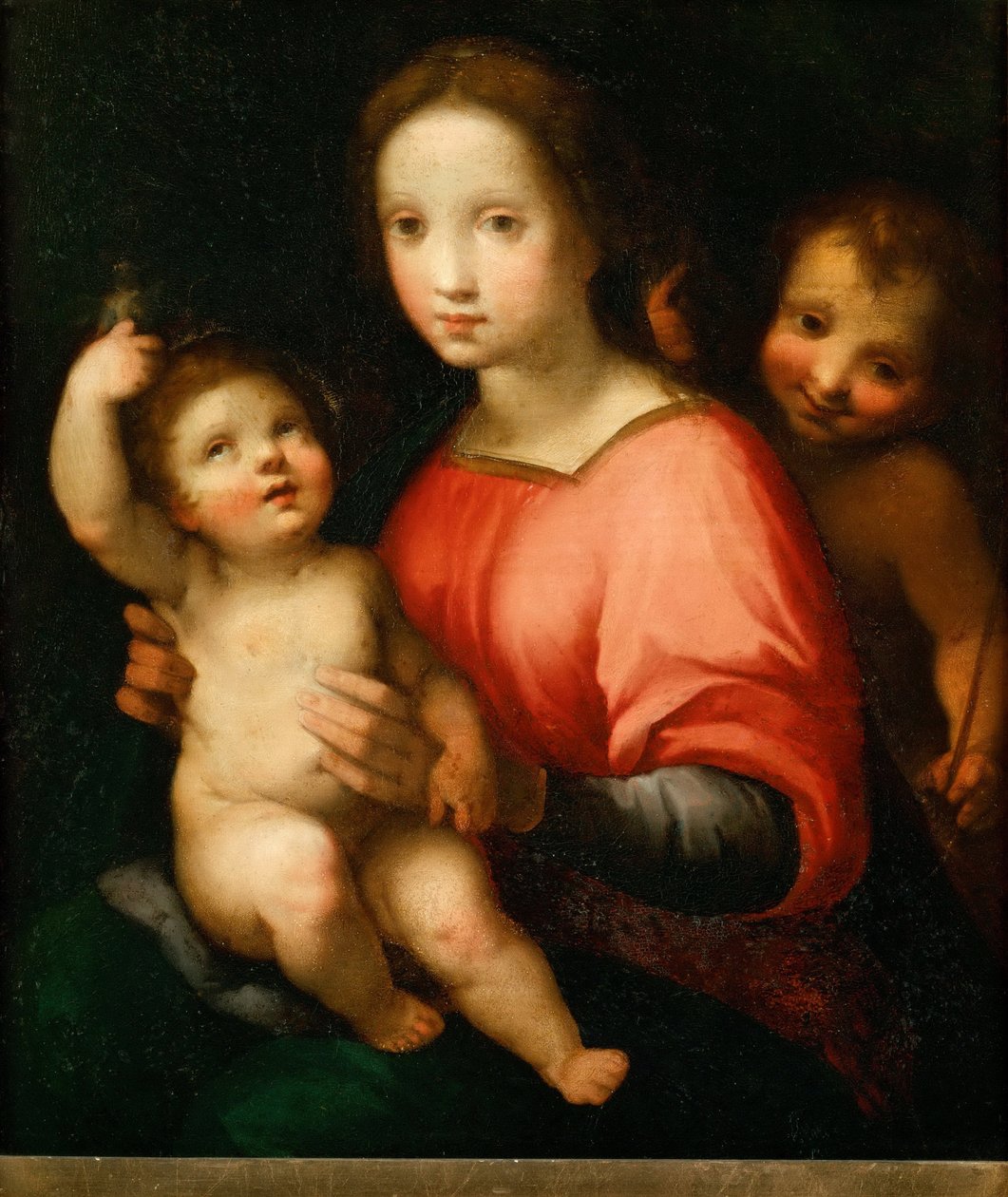 Çocukken Vaftizci Yahya ile bakire ve çocuk - Francesco Vanni (1563-1610). Ahşap üzerine yağlı boya, yakl. 1600. Ebat : 54x46 cm. Sanat Tarihi Müzesi, Viyana by Francesco Vanni