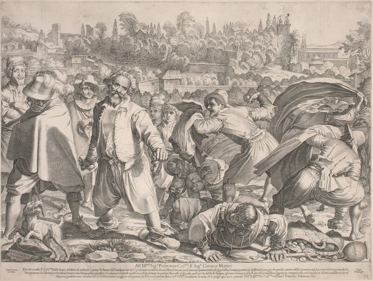 Brutto Buono Düşmanları Tarafından Taşlandı by Francesco Villamena