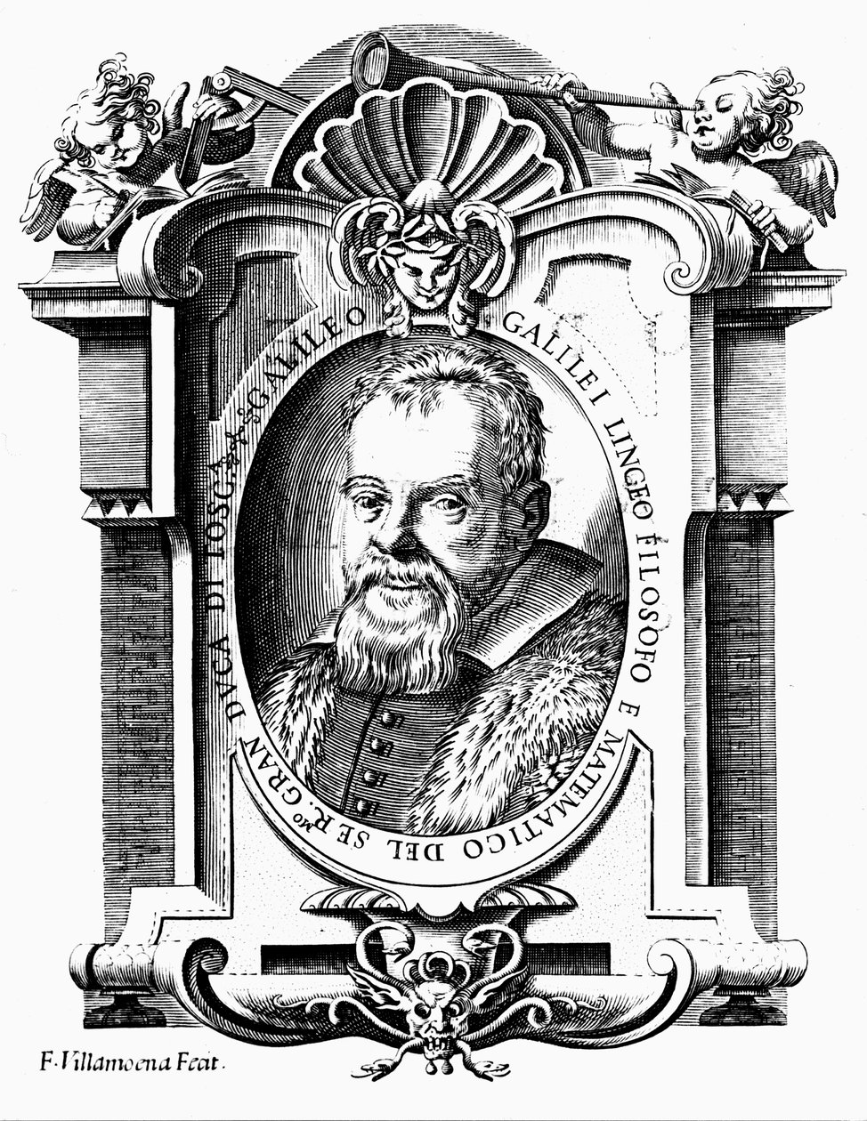 Galileo Galilei, İtalyan astronom ve matematikçi, 17. yüzyılın başlarında by Francesco Villamena