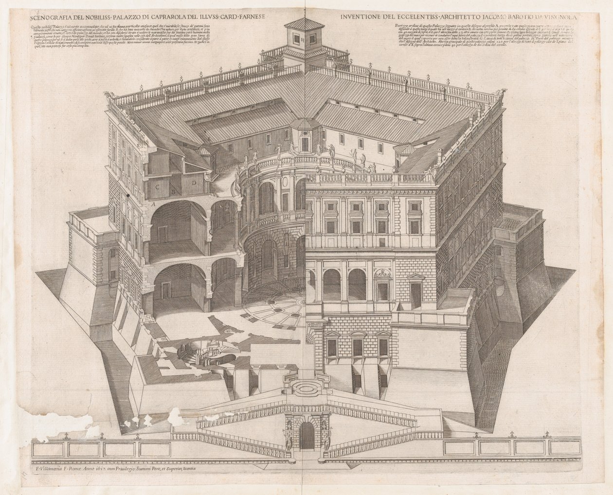 Roma ihtişamı: Farnese Sarayı, 16. yüzyıl., 16. yüzyıl. by Francesco Villamena