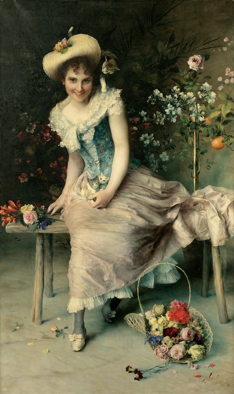 Bir bahçe bankında güzellik, 1897 by Francesco Vinea