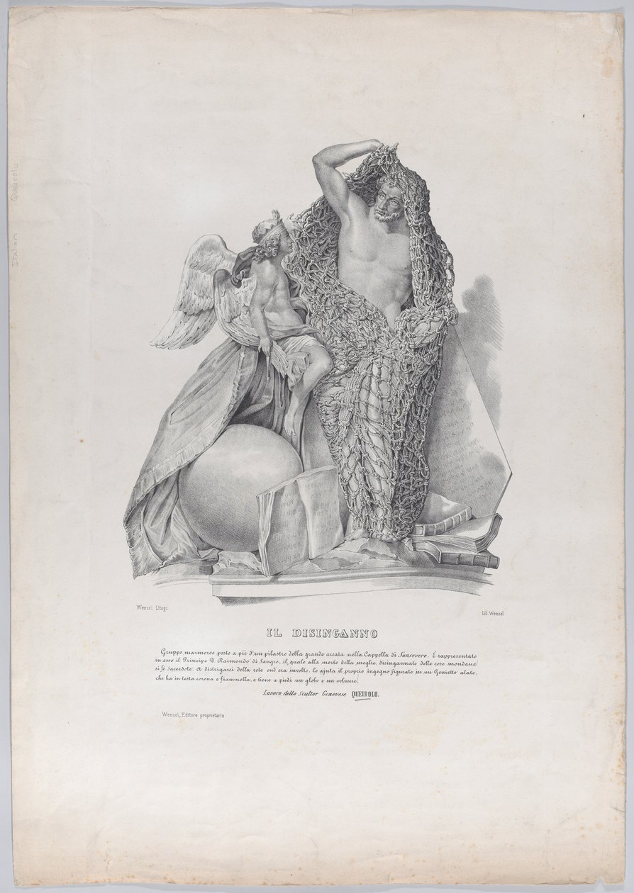 Prens Raimondo di Sangro, dünyevi kaygıların ağından sıyrılıyor ..., ca. 1840-50. by Francesco Wenzel
