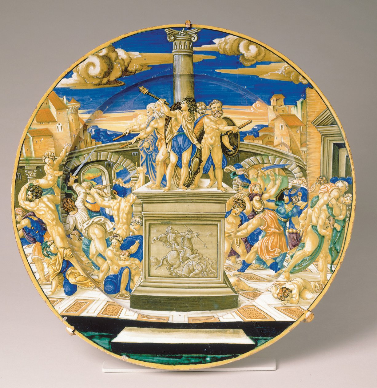 Masumların Katliamı ile Plaka, c.1527-30 (maiolica) by Francesco Xanto Avelli