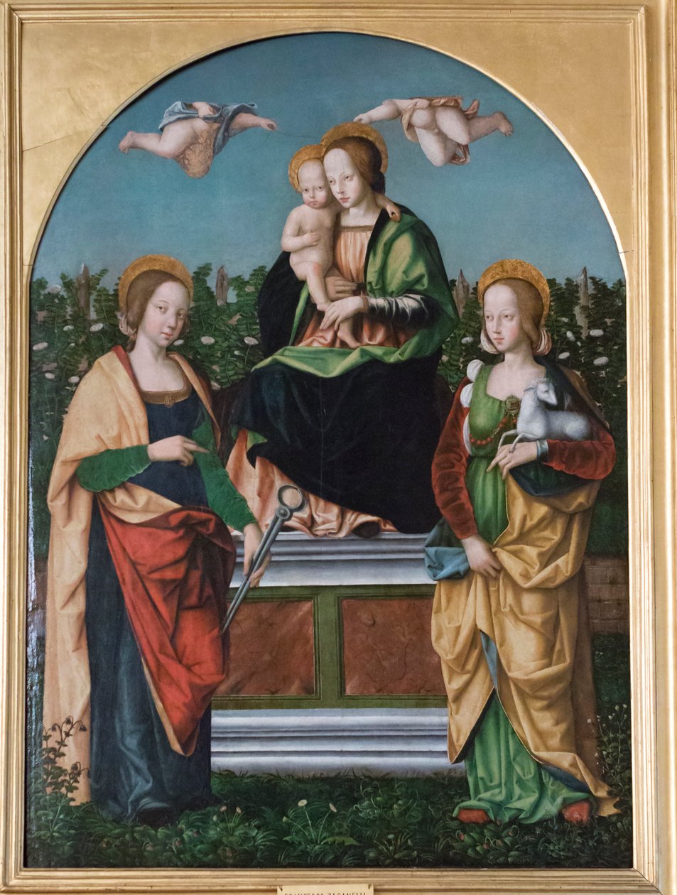 Madonna ve Çocuk, Aziz Agatha ve Aziz Agnes by Francesco Zaganelli di Bosio