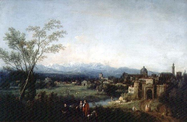 Fantastik Manzara, Vicenza (tuval üzerine yağlı boya) by Francesco Zuccarelli