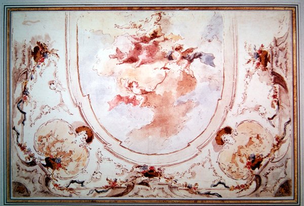 ಹಿನ್ನೆಲೆ ಯೋಜನೆ (ಪೆನ್ & ಇಂಕ್ & ಡಬ್ಲ್ಯೂಸಿ ಪೇಪರ್) turk by Francesco attr. to Guardi