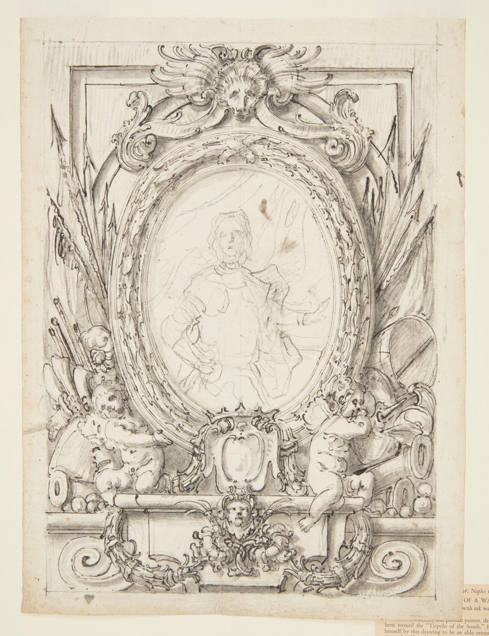 Bir Asilzade Portresi ile Panel Tasarımı by Francesco de Mura