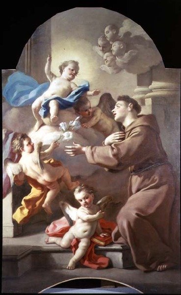 Padua St. Anthony (bir çift, panel) by Francesco de Mura