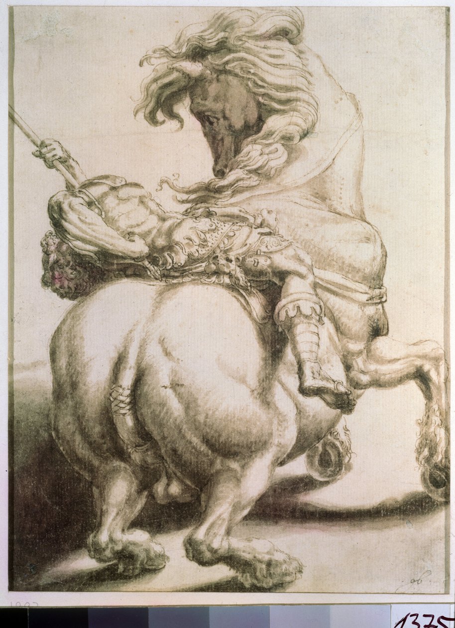 Binici bir mızrakla delindi. Francesco de Rossi