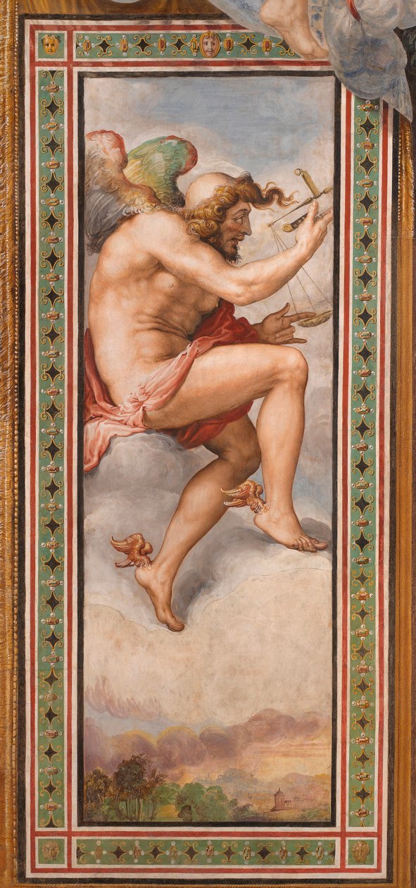 KAIROS (Fırsat Zamanı) - Karar Zamanı (Kairos) freski Francesco de Rossi (1510-1563) tarafından 1544 dolaylarında Palazzo Vecchio, Floransa by Francesco de Rossi Salviati