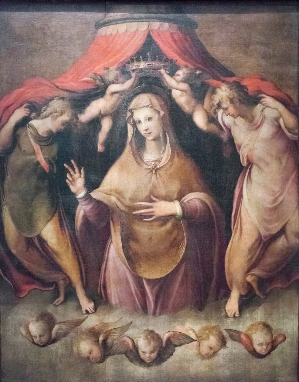Meryem'in Taç Giymesi (tuval üzerine yağlıboya) by Francesco de Rossi Salviati Cecchino