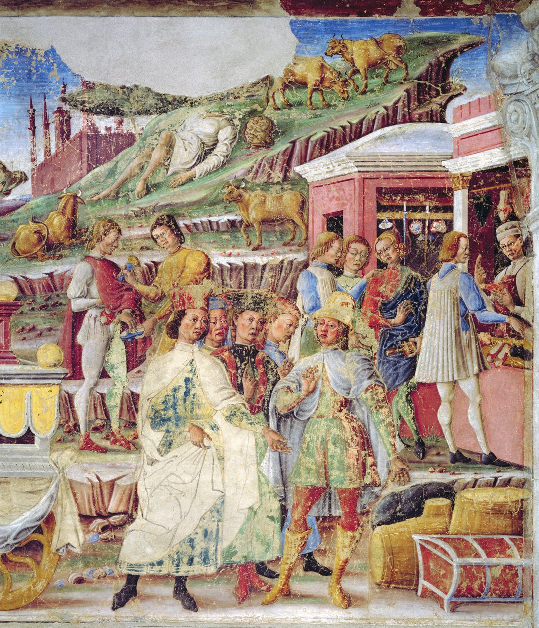 Merkür'ün Zaferi: Haziran, Aylar Odası'ndan, c.1467-70 (fresk) (detay) by Francesco del Cossa