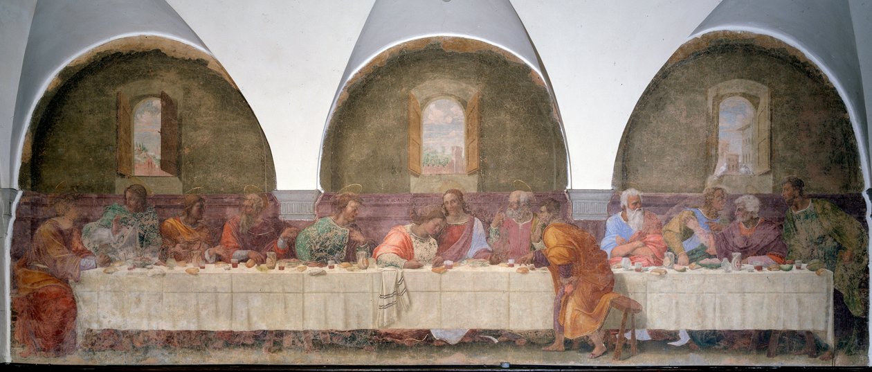 Son akşam yemeği (fresk by Francesco di Cristofano Franciabigio