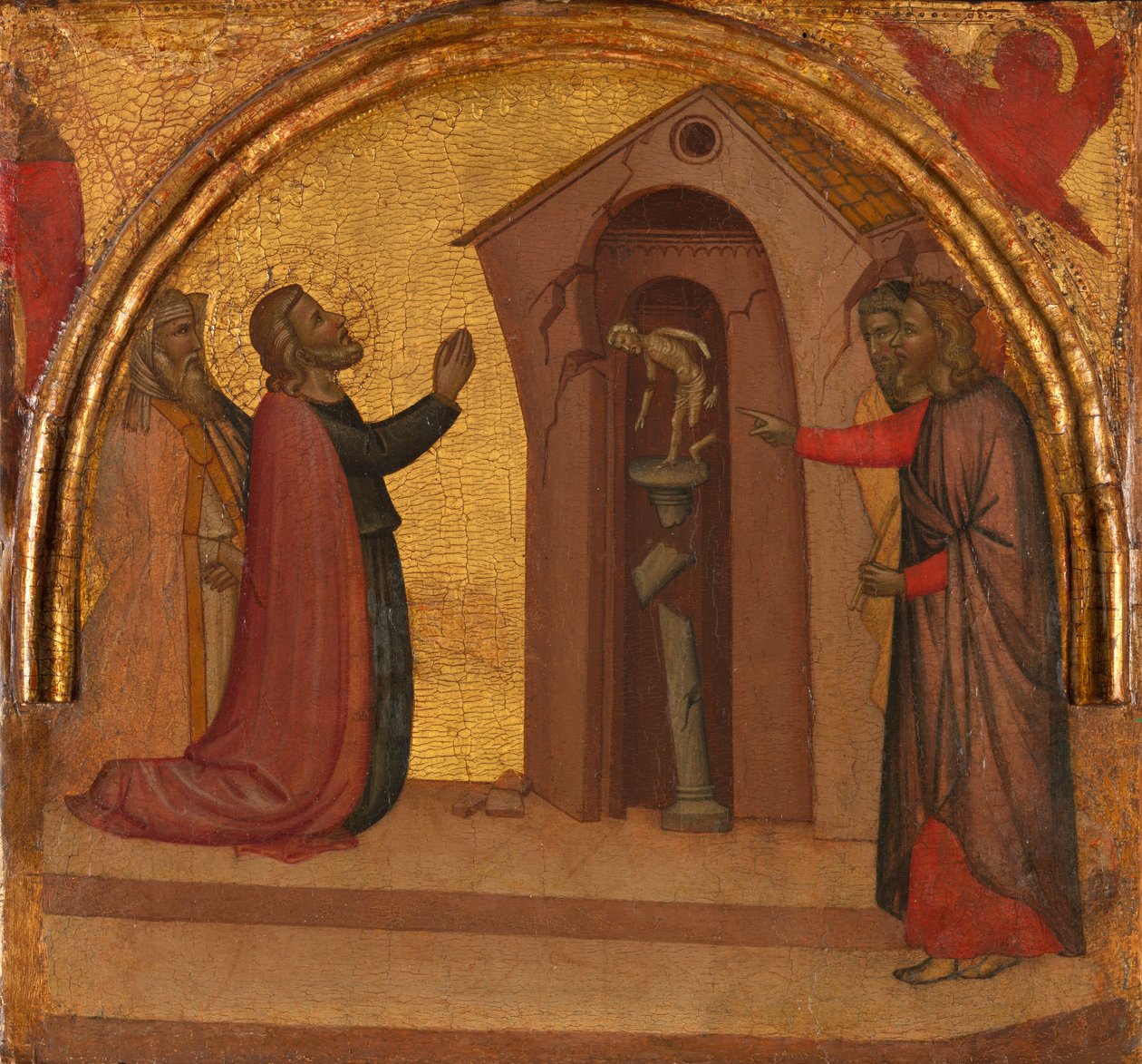 Aziz John the Evangelist Bir Pagan Tapınağının Çökmesine Neden Oluyor, M.Ö. 1370. by Francescuccio Ghissi