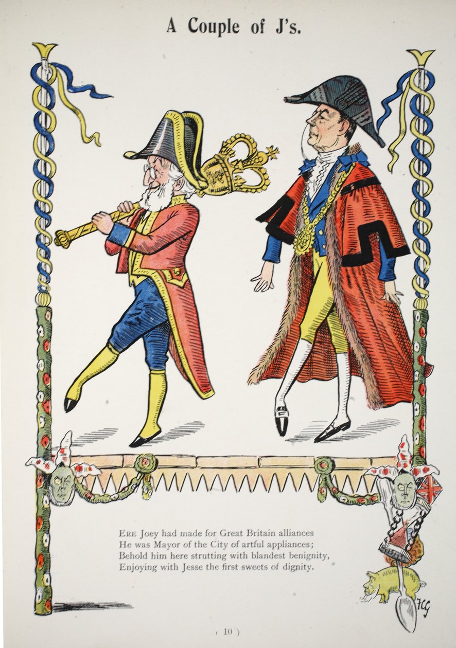 Birkaç J, Struwwelpeter Alfabesinden bir örnek, Harold Begbie (1871–1929) tarafından ayet by Francis Carruthers Gould