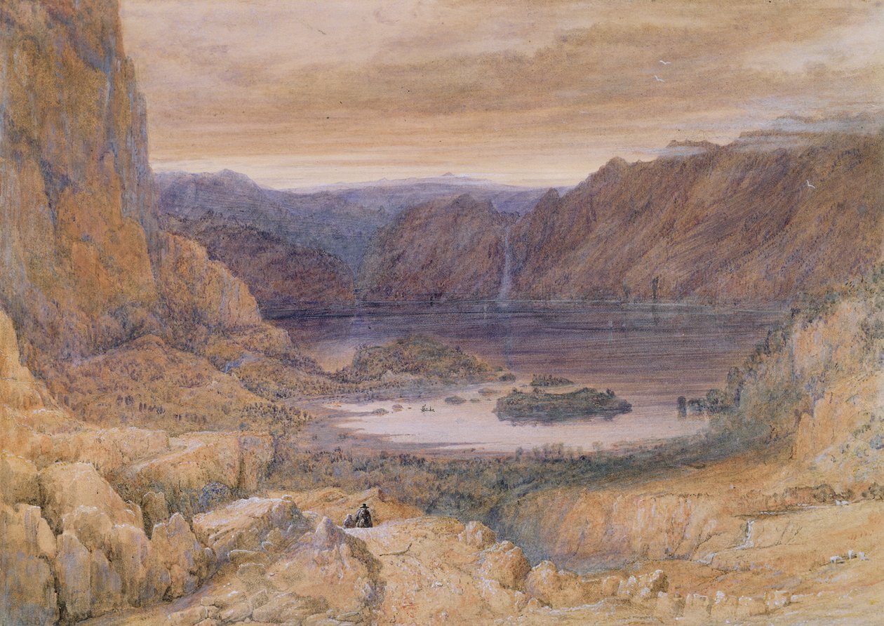 A Mountain Lake, Norveç, c.1827 (kağıt üzerinde wc ve guaj) by Francis Danby