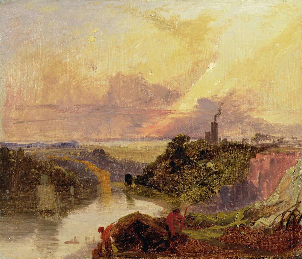 Gün Batımında Avon Gorge (kağıt üzerinde yağlı boya) by Francis Danby