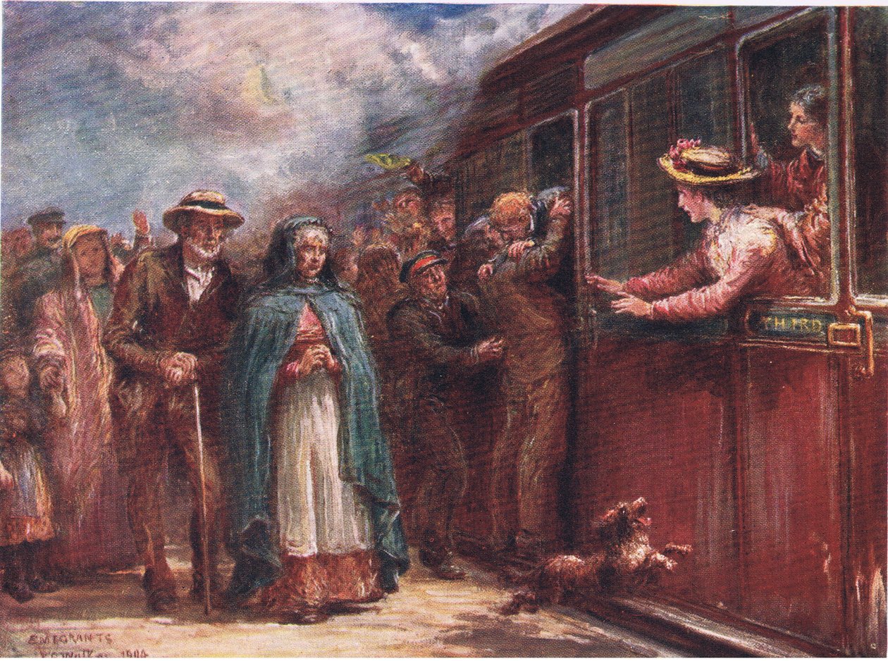 Off to America, from Peeps at Many Lands: Ireland published by Adams & Charles, 1909  by Francis S. Walker