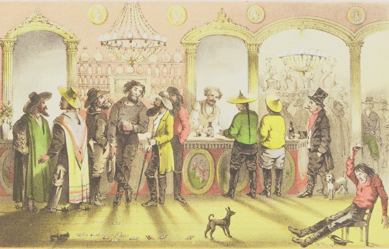 Kumarhane Barı, J. Brandard tarafından kazınmış, 1855 by Francis Samuel Marryat