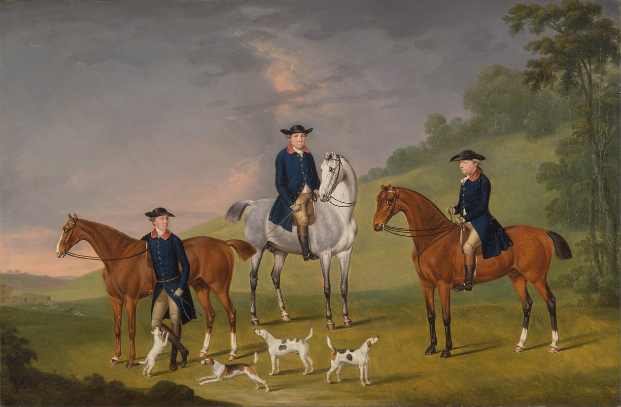 John Corbet, Sir Robert Leighton ve John Kynaston, Atları ve Tazılarıyla by J. Francis Sartorius