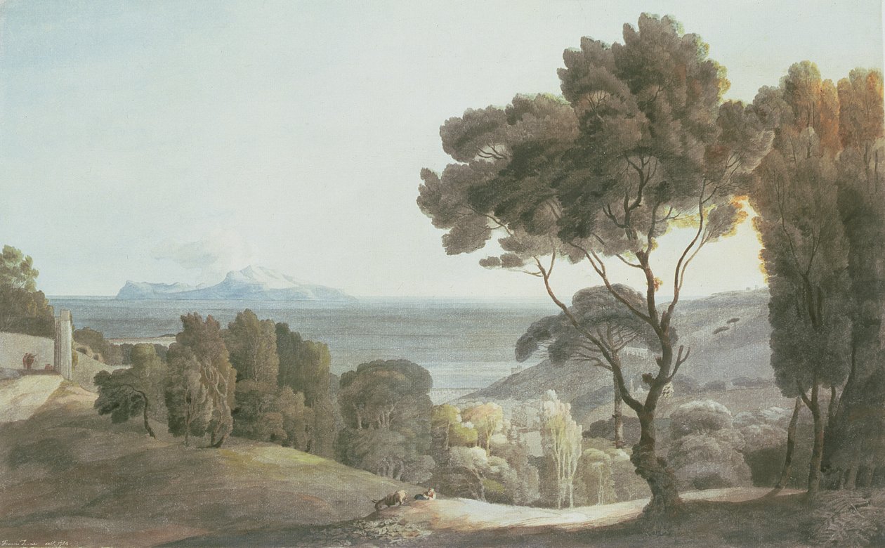 İtalyan Manzarası, Capri Görünümü, 1784 by Francis Towne