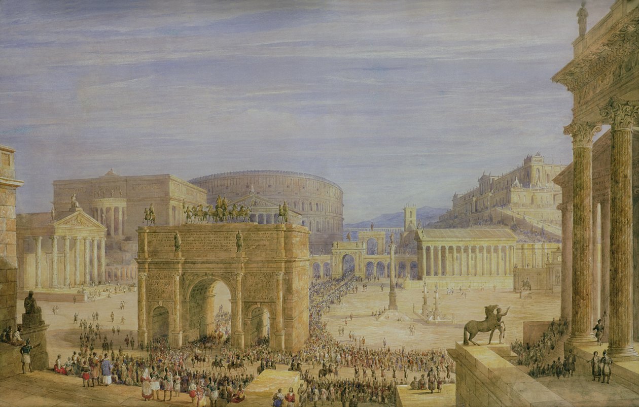 The Roman Forum (wc on paper) by Francis Vyvyan Jago Arundale