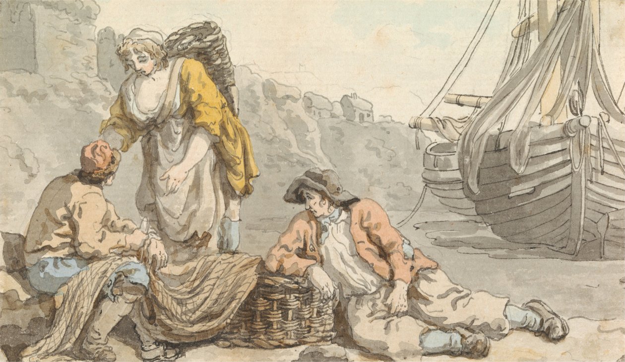 Sepetli ve Ağlı Balıkçılar by Francis Wheatley