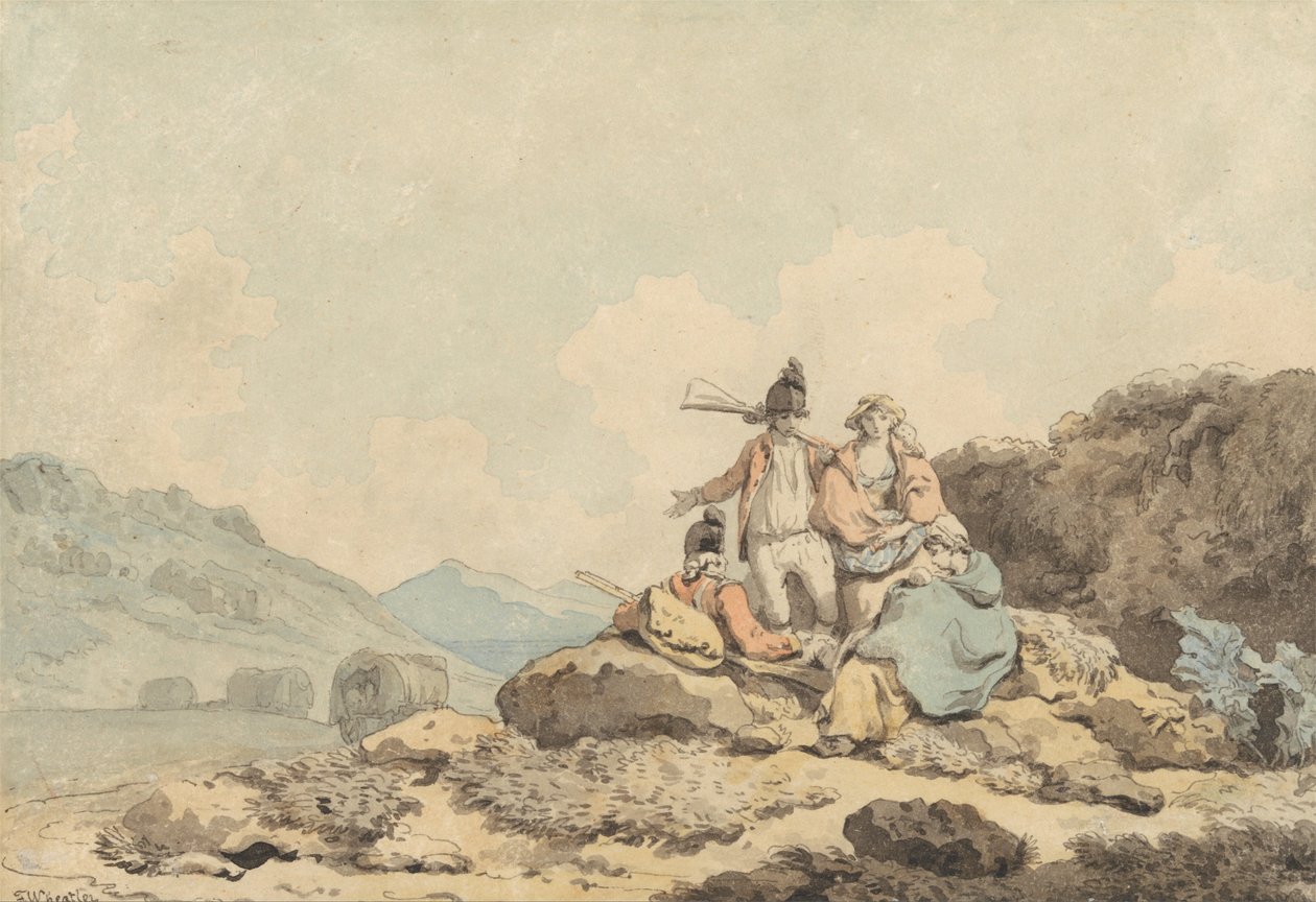 Askerler ve Köylü Kadınlar by Francis Wheatley
